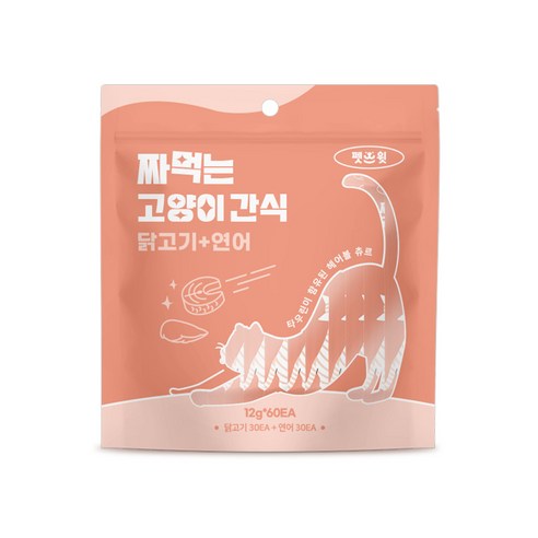 펫스윗 고양이 헤어볼 케어 짜먹는 간식 60p, 1개, 720g, 혼합맛(닭고기/연어)