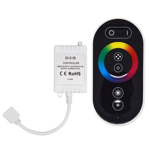 Monland LED 램프 컨트롤러 RF 풀 프레스 원격 제어 RGB 램프(라이트 스트링 디밍 포함), 검정 & 흰색