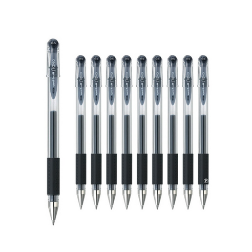 시그노 중성펜 0.5mm UM-151, 블랙, 30개입