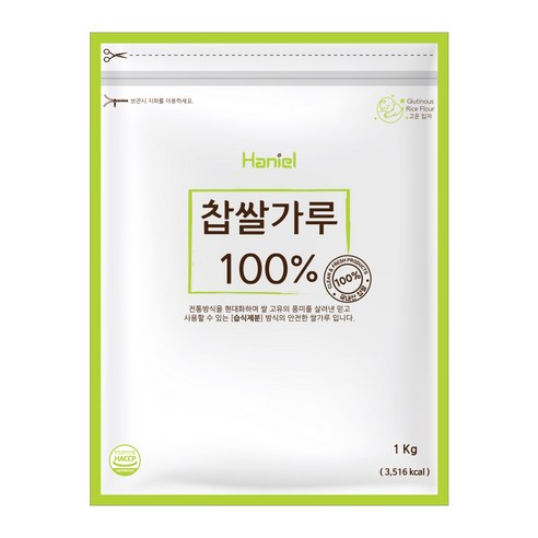 하니엘 국산 습식 찹쌀가루 1kg x 10봉 총 10kg 국내산 100% 찹쌀분말, 1개