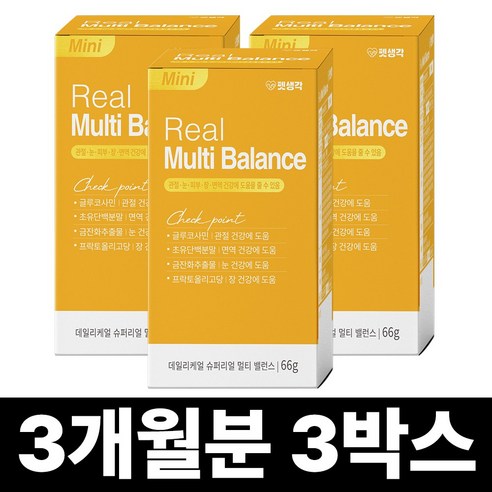 펫생각 데일리케얼 강아지 종합 영양제 비타민 미니 66g 31정, 3박스