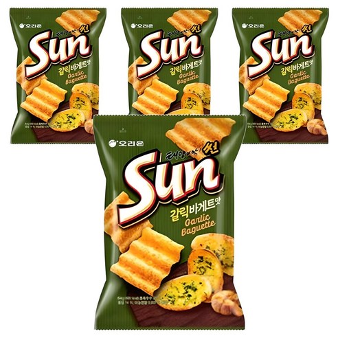오리온 태양의 맛 썬 갈릭바게트맛, 80g, 4개