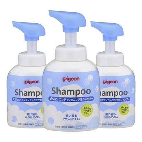 Pigeon 컨디셔닝 폼 샴푸 비누향, 3개, 350ml