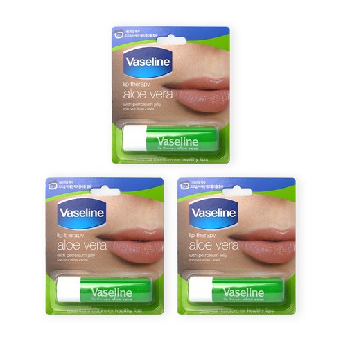 바세린 립테라피 스틱 립밤 알로에 베라 4.8g x 3개 스틱형 립밤 보습유지