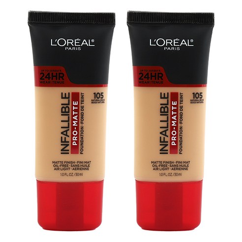 로레알파리 인팰러블 프로-매트 업 투 24HR 파운데이션, Natural Beige, 2개