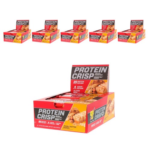 비에스엔 프로틴 크리스프 단백질 바 피넛 버터 크런치 12개입, 6개, 672g