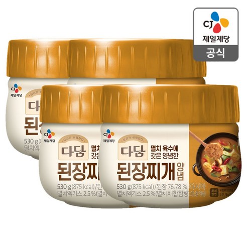 CJ 다담 된장찌개 양념 530g * 4통(총1세트), 4개