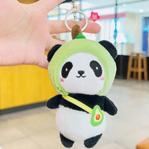 뮤즈블루 부드럽고 귀여운 판다 인형 키링 열쇠고리, 아보카도, 1개
