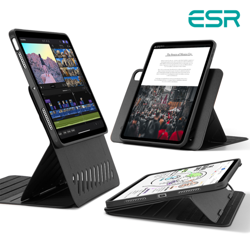 ESR 아이패드 커버 분리형 시프트 마그네틱 케이스, 블랙 EC569, 1개