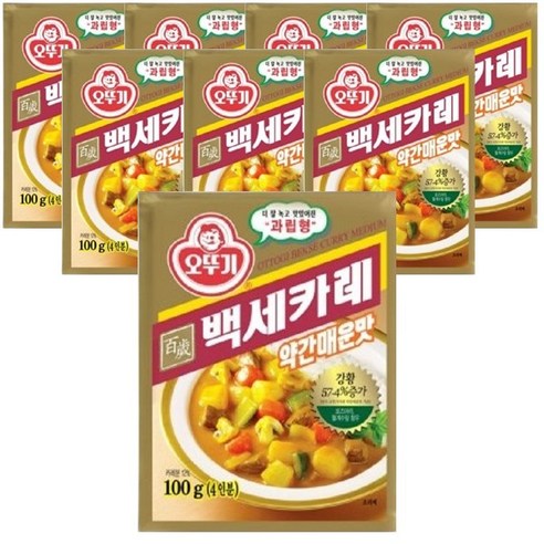 오뚜기 백세 카레 약간매운맛, 100g, 8개