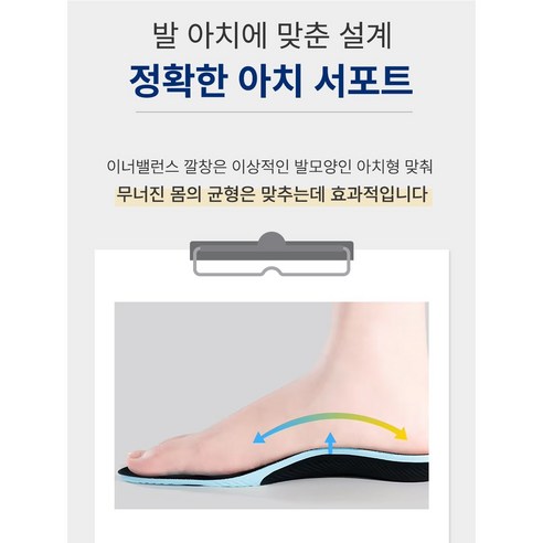 발 건강과 편안함을 위한 최고의 선택, 이노벨런스 기능성 아치 쿠션 깔창!
