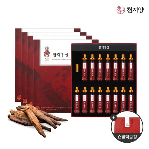천지양 활력 홍삼 + 쇼핑백, 300ml, 4박스