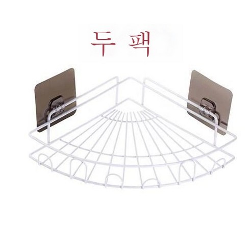 ZZJJC 논타공 욕실 주방 선반 삼각대 벽걸이 헴라인 화장실 화장실 정리 수납거들먹다, 화이트 투웨이 (노라인 스티커 4매)