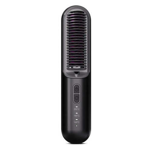 케이스킨 무선 음이온 스트레이트 빗 고데기 충전용, 블랙, KD382S