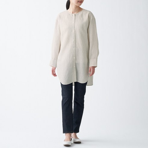 무인양품 MUJI 여성 리넨 워싱 튜닉 BCJ08A1S
