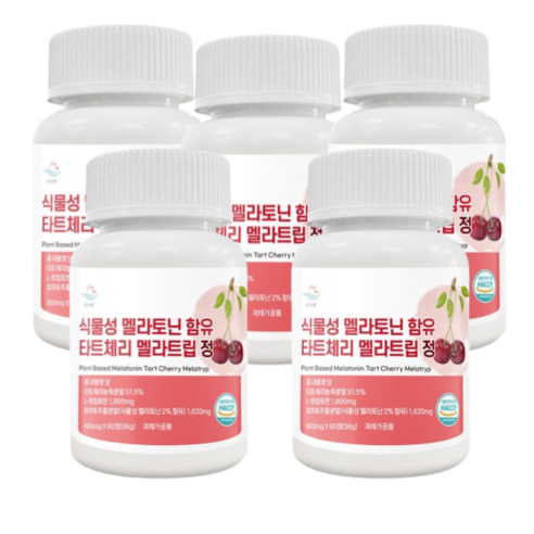 순수한줌 식물성 멜라토닌 함유 식약청 HACCP 인증 타트체리 멜라트립 정, 2개, 60정