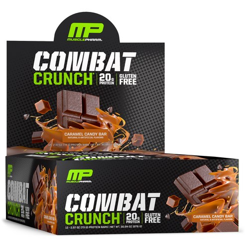 머슬팜 컴뱃 글루텐 프리 프로틴바, 73g, 1개, 카라멜 캔디 바(Caramel Candy Bar)