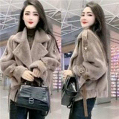 KORELAN 코트녀 가을 겨울 유럽 스팟 모조 가죽 코트 쇼트 코트 트렌드캐주얼하고 나른한 바람 잘 어울려요