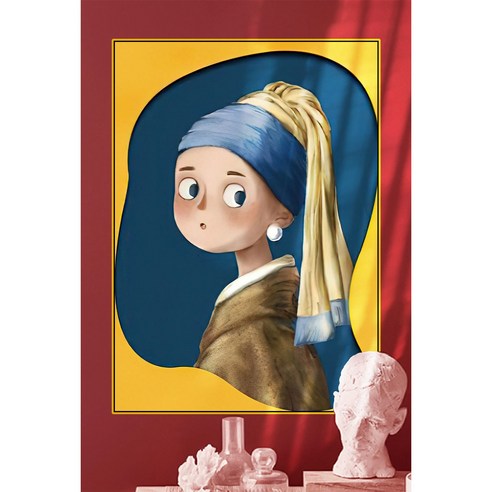 큐티 월드 명화 장식방 걸이 그림, 블랙