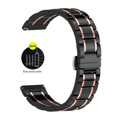 삼성 갤럭시 와치 4 클래식 46mm 42mm 스트랩 Galaxy Watch 4 44mm 40mm 2 색 도금 세라믹 손목 밴드 20mm 22mm 빨리 뜯는다 시계줄, #3, 갤럭시 와치 4 클래식 42mm