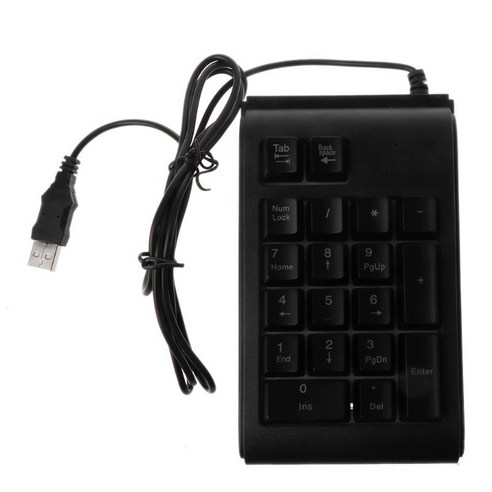3 색 RGB 백라이트 USB 유선 키보드 방수 번호 패드 숫자 키패드 미니 Numpad 다기능 디지털 키, 검은 색