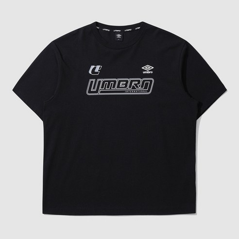 [국내백화점판] UMBRO 엄브로 24년신상 벨로시티 레터링 반팔 티셔츠 셋업 (블랙)