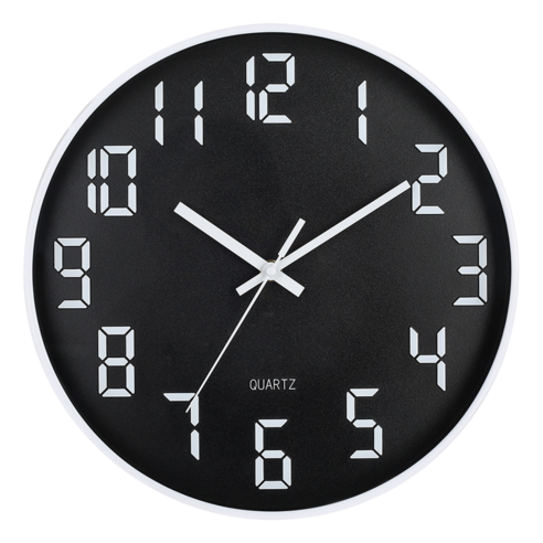 모던 인테리어 무소음 벽시계, 블랙