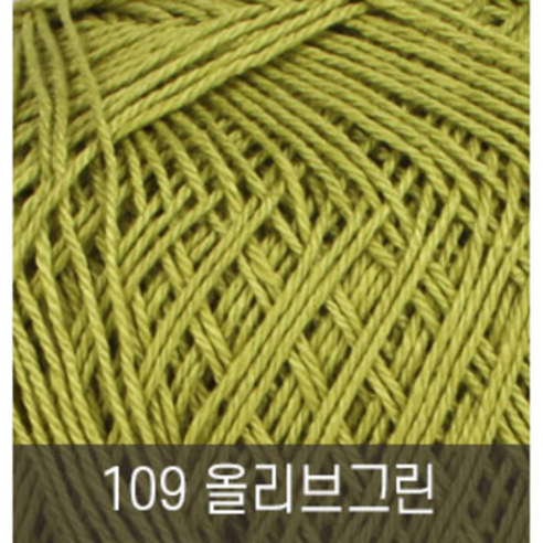 타조 구정뜨개실 순면 30수(60g)_1팩(4볼), 109 올리브그린