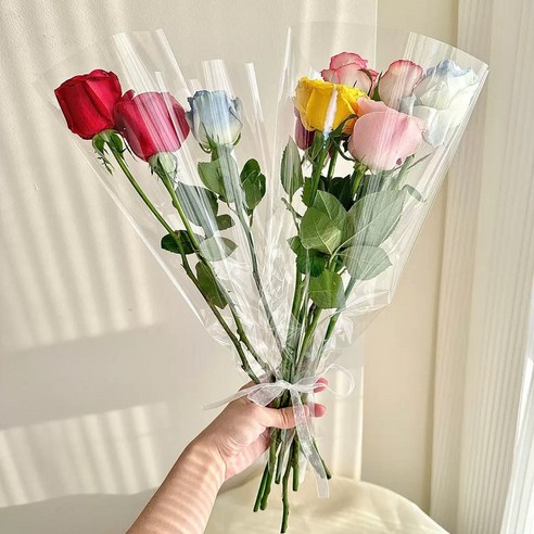 투명 꽃포장지 포장봉투 DIY 투명비닐 꽃포장재료 50장
