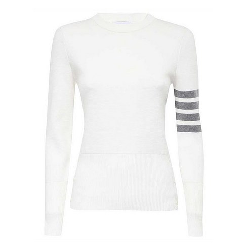 편집샵 드럭스 톰브라운 톰브라운 24FW 사선 밀라노 스티치 니트 화이트 FKA239A 00219 100 (P003286520)