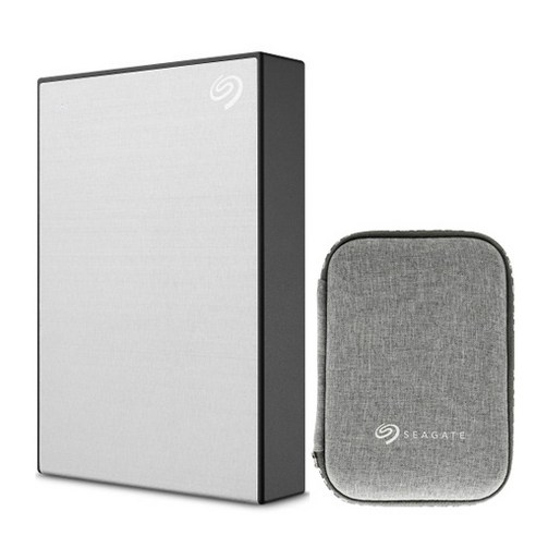 씨게이트 One Touch HDD 데이터 복구 외장 하드 + 파우치, 실버, 4TB