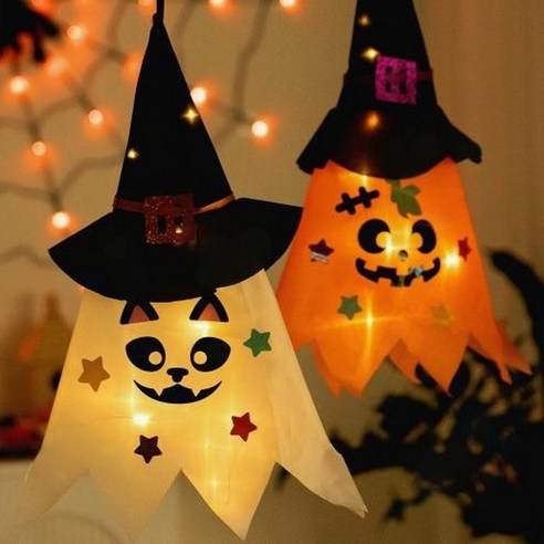 할로윈 어린이 밤 조명 장식 실내 꾸미기 소품, 주황색