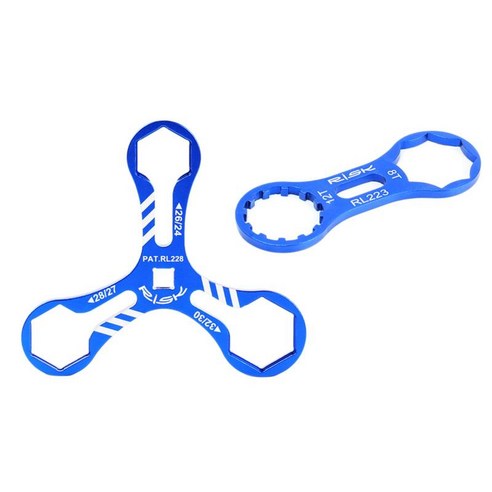 충격 흡수 장치 용 자전거 포크 렌치 산악 도로 자전거 mtb 포크 제거 수리 용 스패너 도구, 2pcs., 알루미늄 합금