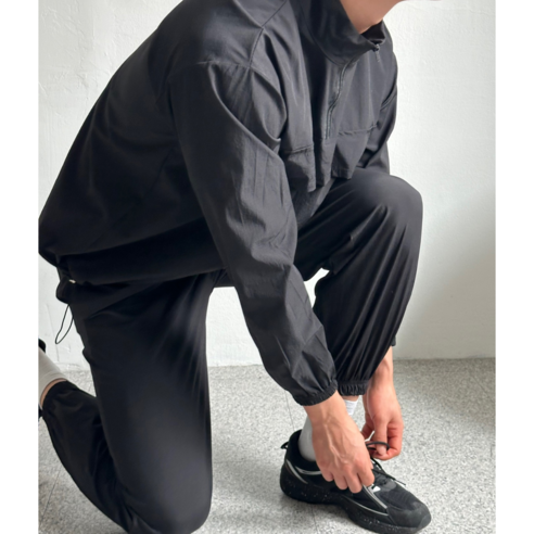르위 남자 반집업 아노락 조거 트레이닝 상하의 세트