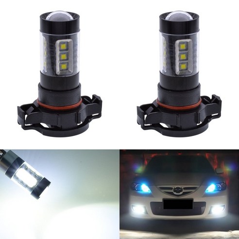 2pcs psx24w h7 h16 h10 h11 h8 fog light 9006 hb4 auto bulb 880 881 80w led 전구 자동차 주간 주행등 drl 램프 6000, 6500k, 7443