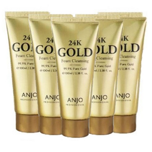 앙쥬 24K 골드 폼 클렌징, 100ml, 5개