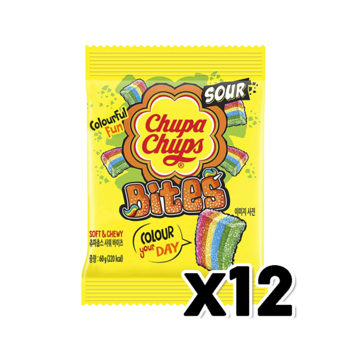 츄파춥스 사워 바이츠 신맛젤리 60g x 12개