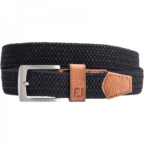 풋조이 Mens Stretch Woven Golf Belt, Grey, 36, 1개