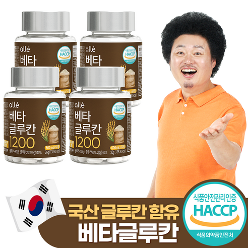 베타글루칸 1200 알레 600mg X 60정, 4개