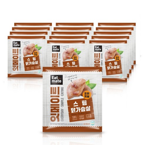 잇메이트 스팀 닭가슴살 오리지널 100gx15팩(1.5kg), 단품