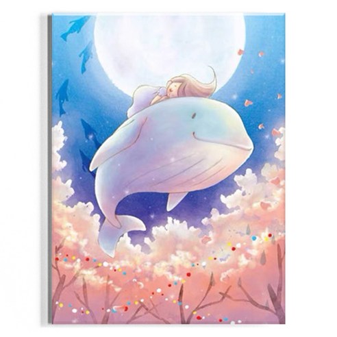 오로라데코덴 캔버스형 보석십자수 30x40cm, MK026 소녀와 고래