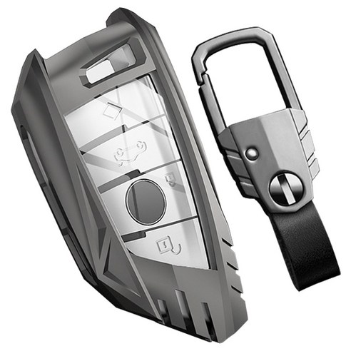더조은셀러 BMW 3 5 7 X 메탈뷰 키케이스 키홀더 풀커버 키링 케이스/스킨, BMW Key-02 - 블랙