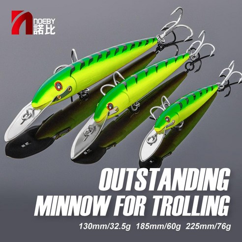 NOEBY Trolling Minnow Fishing Lure Wobbler 185mm 60g Steel Lip Deep Diving Hard Baits NBL9904, 303