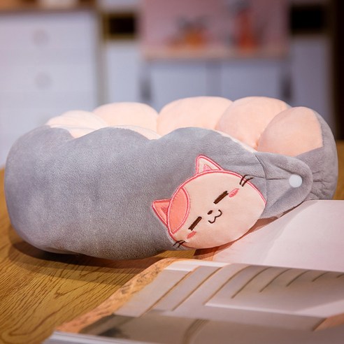 DFMEI 애벌레 U자형 베개 여행 목베개 휴대용 사무실 낮잠 베개 차량용 목 쿠션 선물, DFMEI 고양이, {"패션의류/잡화 사이즈":"30cm"}