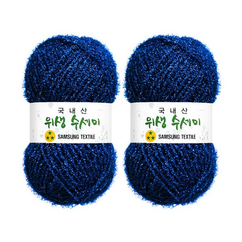 울클럽 사각 웨이브 수세미 DIY 위생수세미실 80g 2볼세트(총 160g), 2개, 712 블루