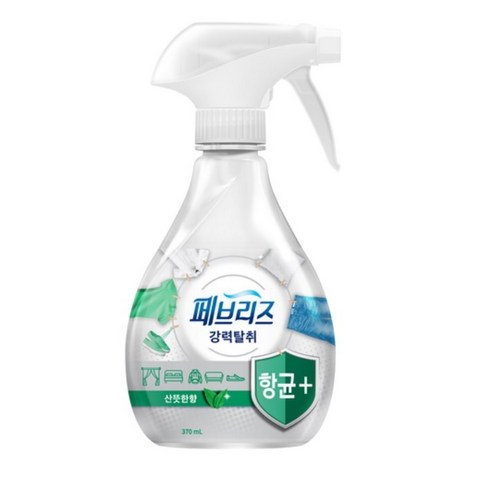 페브리즈 항균플러스 섬유탈취제 산뜻한향 본품, 370ml, 3개