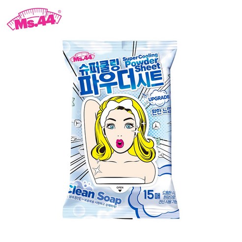 미스사사 슈퍼 쿨링 파우더 시트 데오드란트 클린솝 15매, 1개, 1개