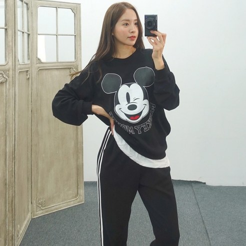 펀미키 레이어드 맨투맨 두줄 조거 상하 트레이닝세트