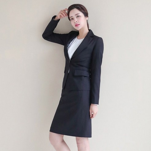 빅사이즈 여성을 위한 우아하고 편안한 면접 치마 정장 세트