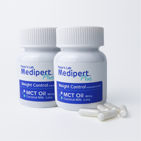 피터스랩 메디퍼트 플러스 강아지 고양이 락티움 진정제 MCT오일 체중조절제 영양제, 2개, MCT오일 웨이트컨트롤, 다이어트(체중감소), 30정